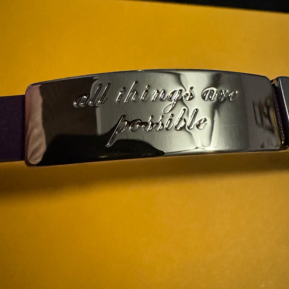 All Things Are Possible purple bracelet. 13.1 half marathon.